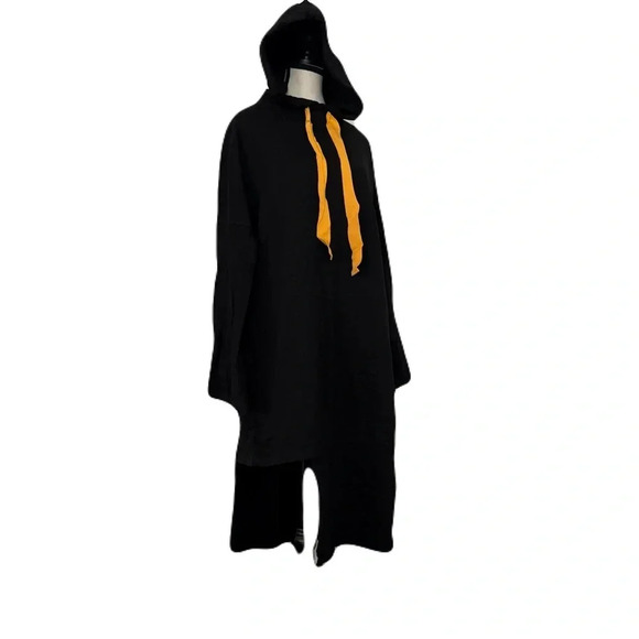 GREY LAB- Streetwear-100% Cotton-Dress-Black-Yellow-Oversized-Slouchy-Sporty-L - Picture 1 of 16